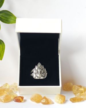 Anillo Ganesha flor de loto – Activado plata de ley