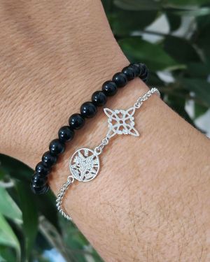 Pulsera doble protección Nudo – Tetragrámaton ACTIVADA plata de ley 925