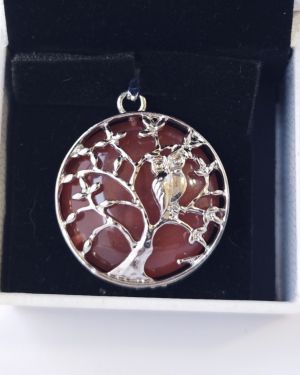 Colgante búho cuarzo cereza