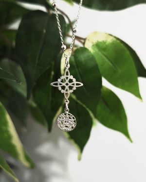 Colgante doble protrección Nudo y Tetragramaton ACTIVADO plata de ley 925